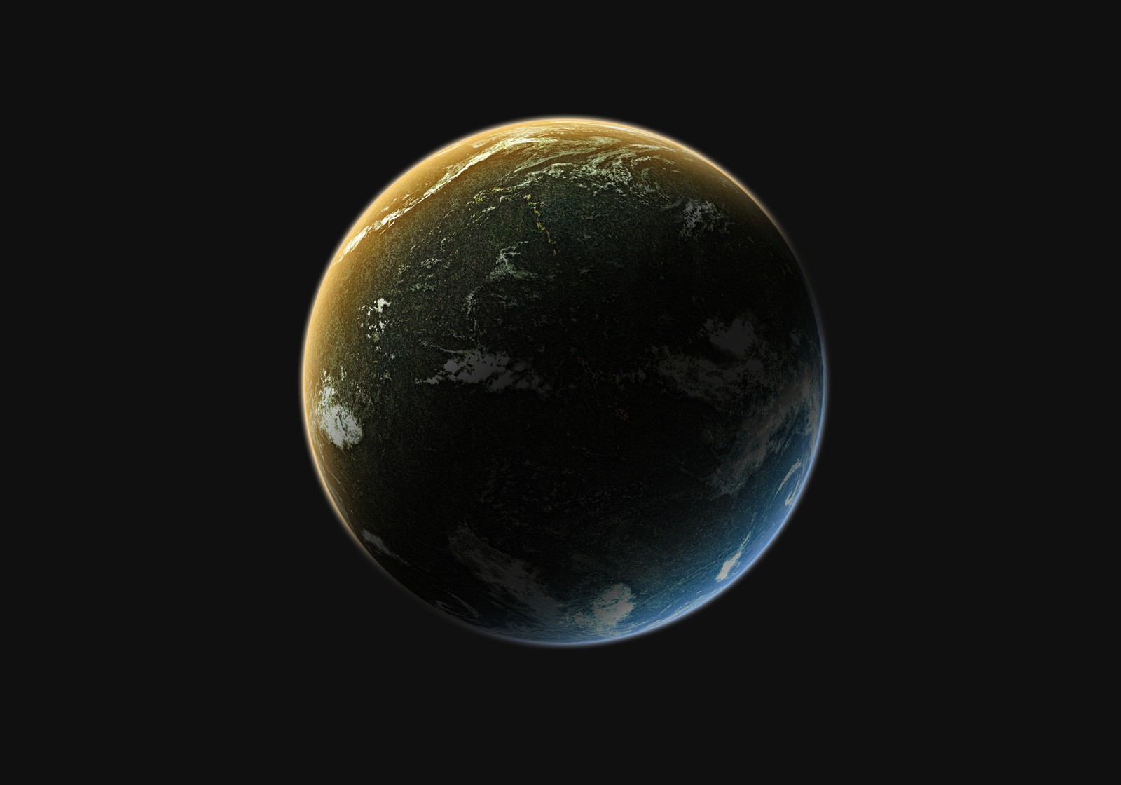 A close up of a planet with a dark background (planet, earth, solar system, cosmos, universe)