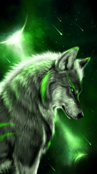 animal, fantasy, green, planet, stars wallpaper