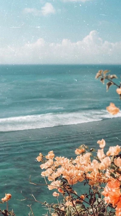 90s, aesthetic, beach, flower, retro