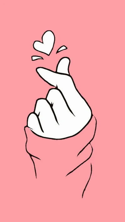 Heart Gesture on Pink Background