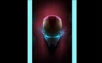 Casque Iron Man avec des yeux lumineux et des effets de fumée mystiques