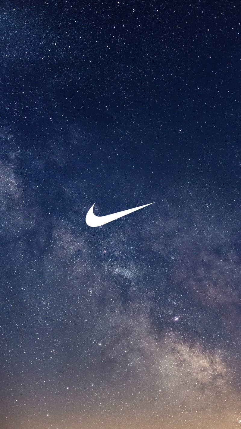 Близкий план белого логотипа nike на ночном небе (2018, бренды, галактика, hd, логотипы)