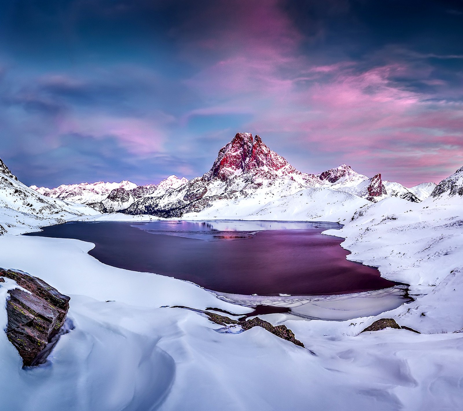 Descargar fondo de pantalla lago, invierno