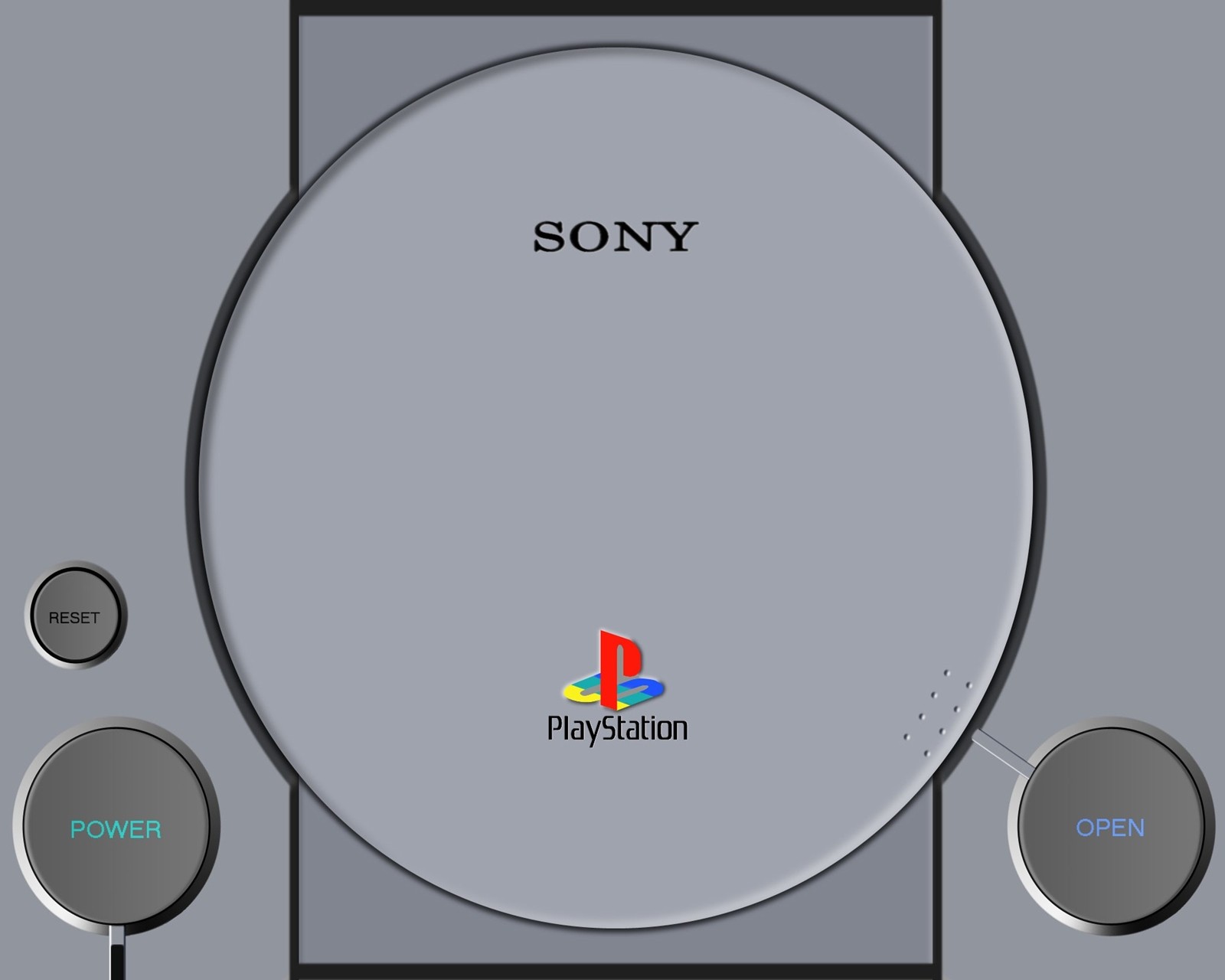 A close up of a game console with a game controller (playstation, playstation one, playstation wallpaper, ps1)