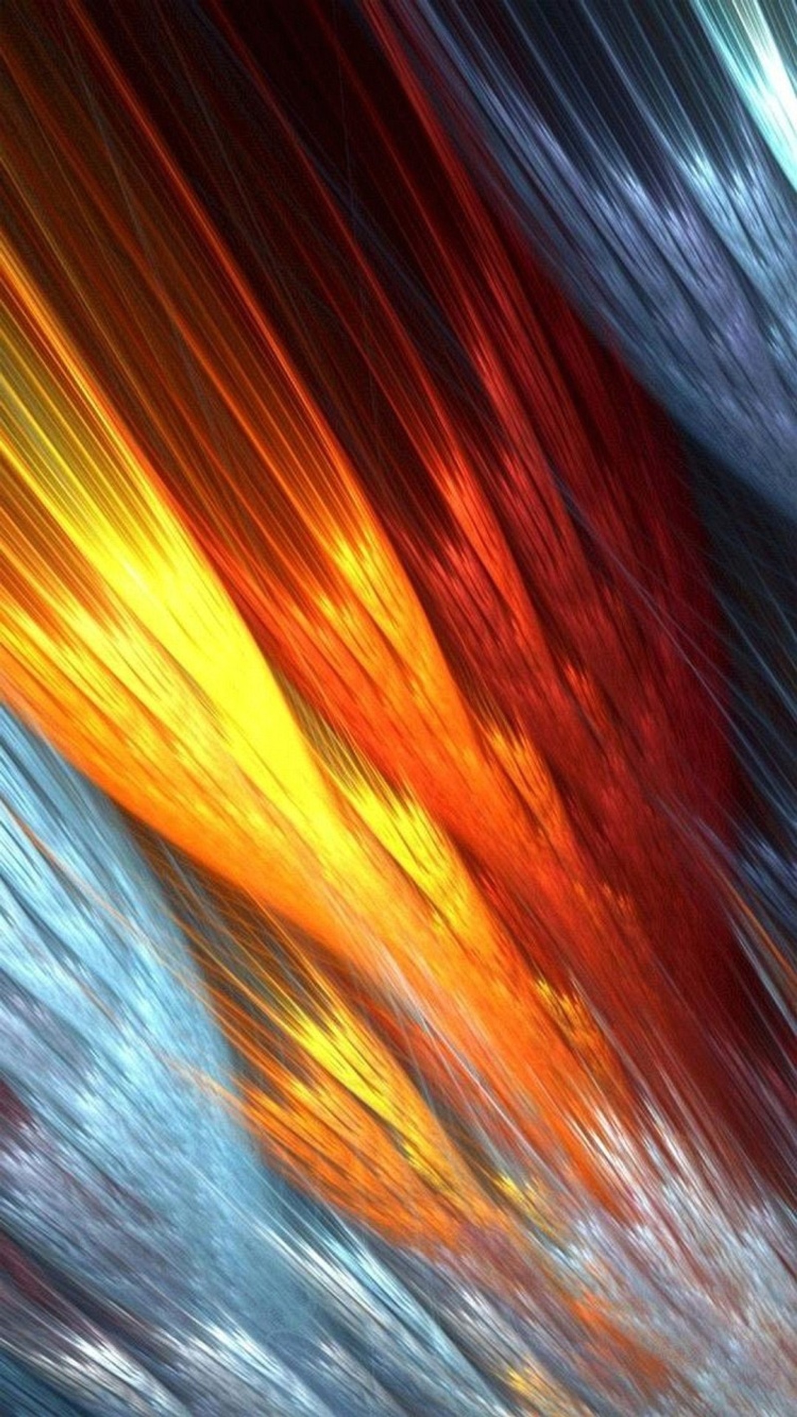 Abstract photograph of a wave with a red and yellow light (art, fun)