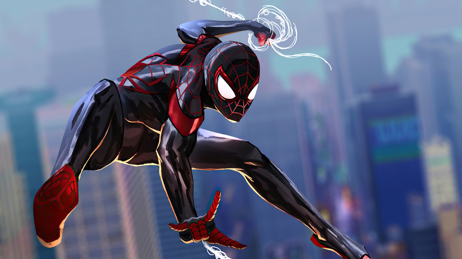 Spider-man dans le spider-verse par devite (spider man, marvel comics, super héros, bandes dessinées, bande dessinée)