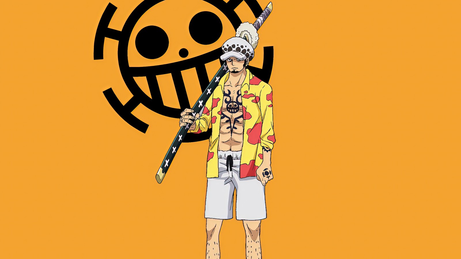 Скачать обои трафальгар ло, trafalgar law, минималистичное искусство, ван пис, one piece