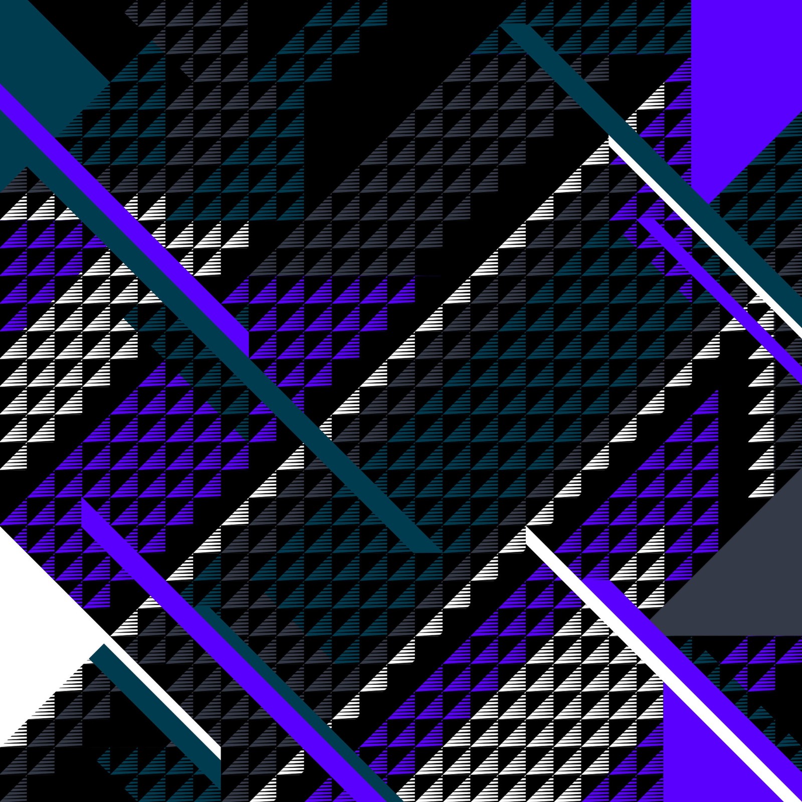 A close up of a black and purple abstract design with triangles (purple, violet, blue, pattern, electric blue)