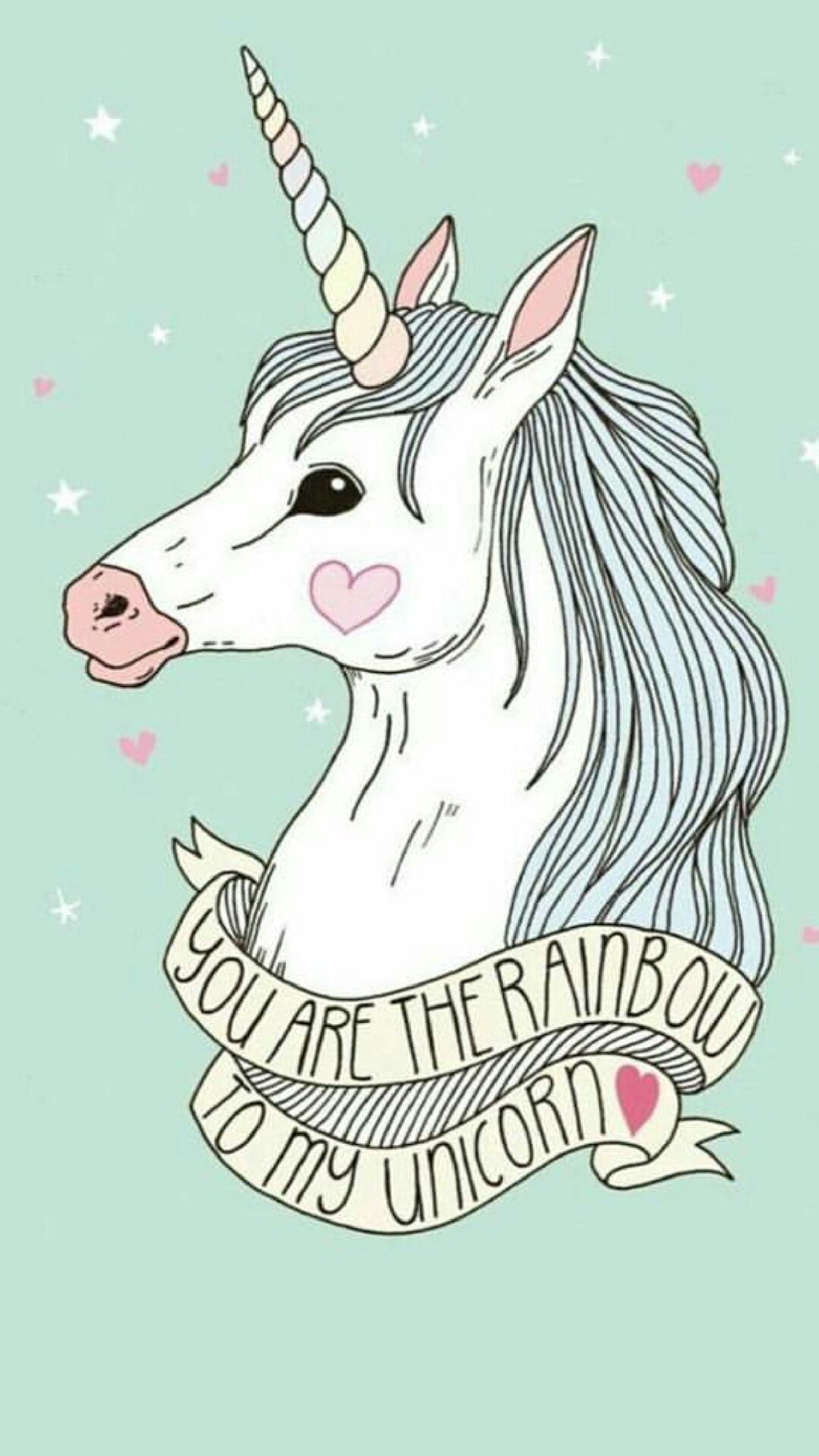 Un unicornio blanco con una nariz rosa y una cinta alrededor del cuello (gráficos, cuerno, caricatura, cabeza, personaje ficticio)