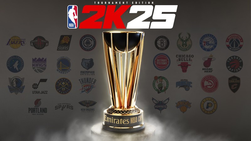 Крупный план трофея с множеством логотипов на нем (нба 2к25, nba 2k25, специальное издание, игры 2024, игры)