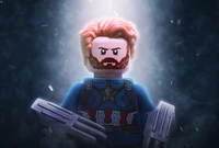 LEGO Captain America dans un Projecteur Cosmique