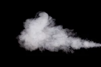 Nuage de fumée blanche sur fond noir