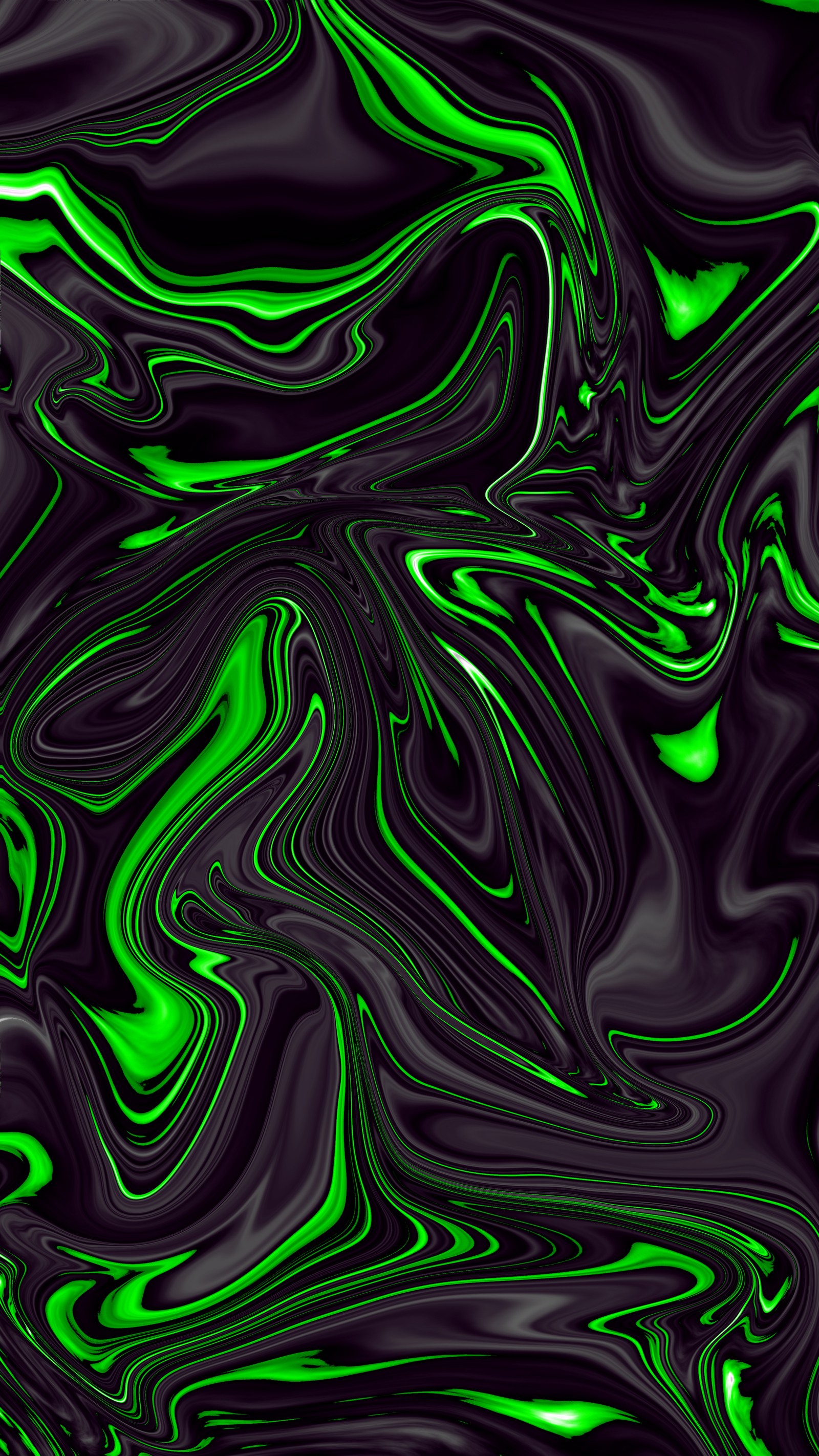 A close up of a green and black marble pattern (abstract, black, cream, flow, green)