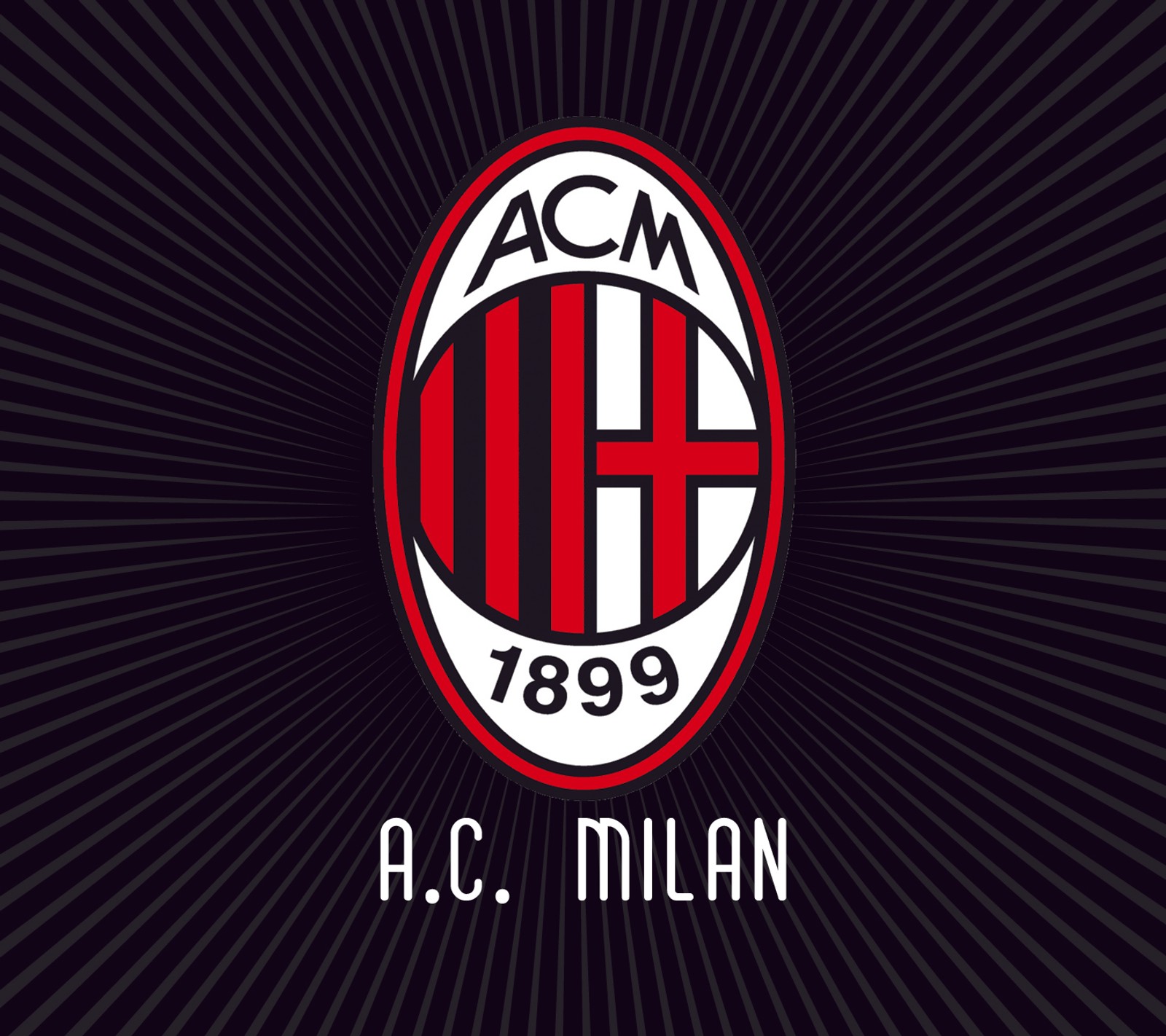 Logo del ac milan sobre un fondo negro (milán, milan, siccer)