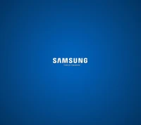 Logo de Samsung sobre un fondo azul vibrante