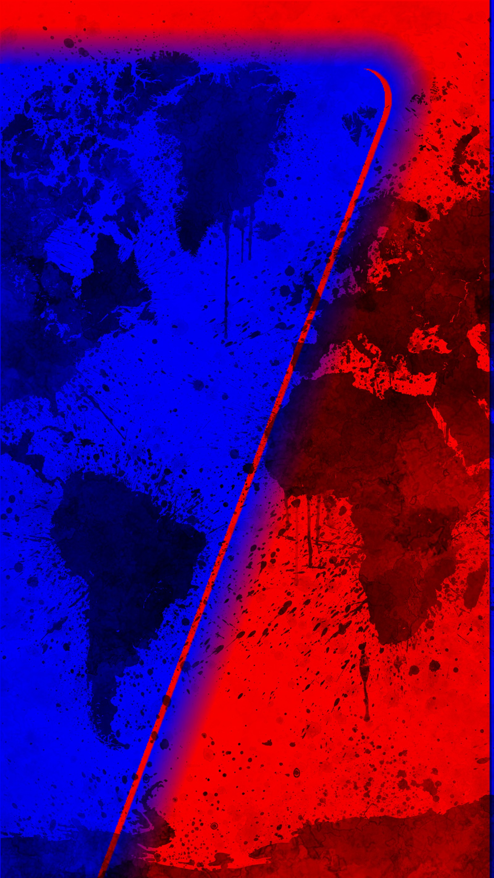 Arafed image of a blue and red triangle with a map in the background (blue, edge, galaxy, red, s7)