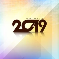 Diseño colorido para la celebración del Año Nuevo 2019