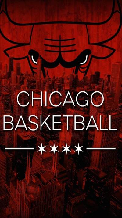 Chicago Basketball: Ikonischer Teamgeist über der Skyline der Stadt