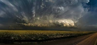 tormenta, nube, relámpago, lluvia, horizonte