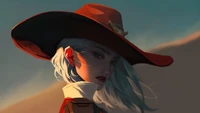 Ashe from Overwatch: A Captivating Portrait in Desert Elegance