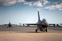 Military Fighter Jets on Runway Ready for Takeoff