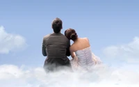 romance, nuage, amour, amusement, mariage