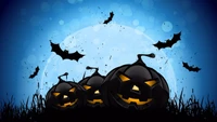 illustration, wirbeltier, halloween, himmel, fiktive figur