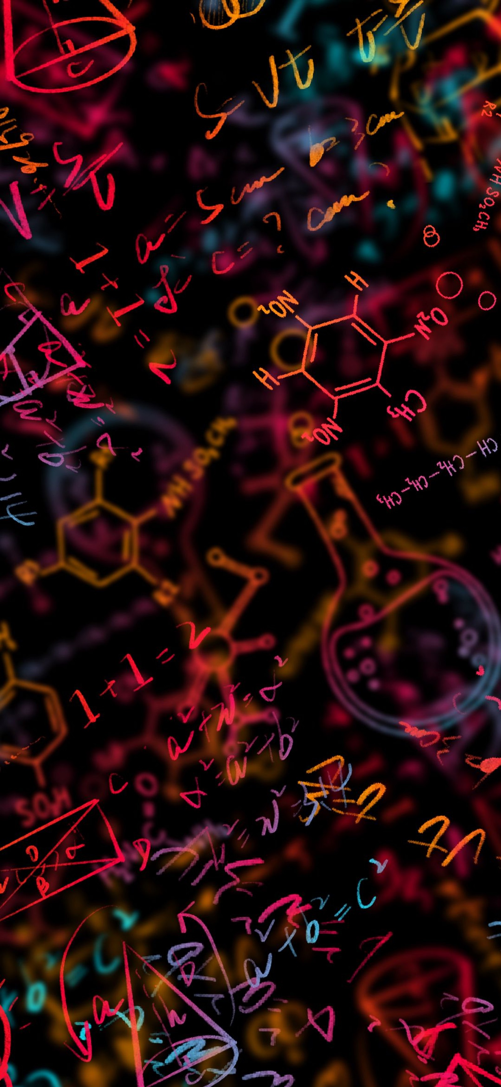 Close-up de um monte de letras em fundo preto (química, ciência, roxo, arte, vermelho)