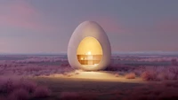 Cozy Egg-Shaped Retreat in a Serene Landscape