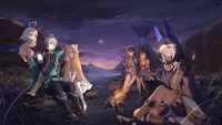 Gathered Heroes: A Night Campfire in Genshin Impact