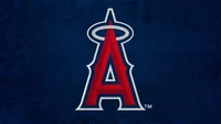 Logo des Los Angeles Angels sur fond bleu foncé - Fond d'écran 4K de la MLB