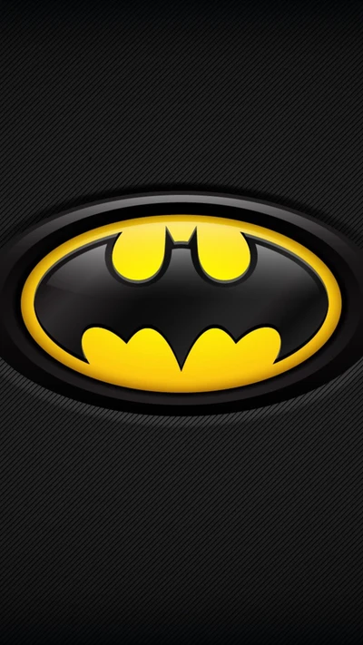 Logotipo icónico de Batman: un audaz emblema negro y amarillo de la justicia.