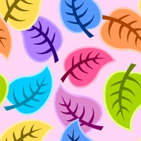 Colorful Leaf Patterns on Pink Background