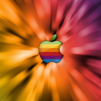 Цветной логотип Apple с динамическим фоном