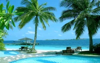 beach, seaside resort, resort, tropics, vacation