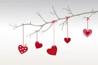 valentines day, heart, red, branch, love