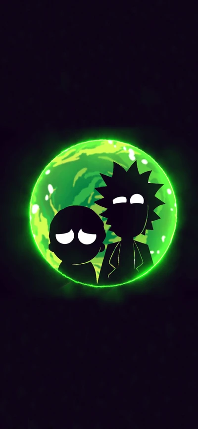 Morty et Rick dans le Portail