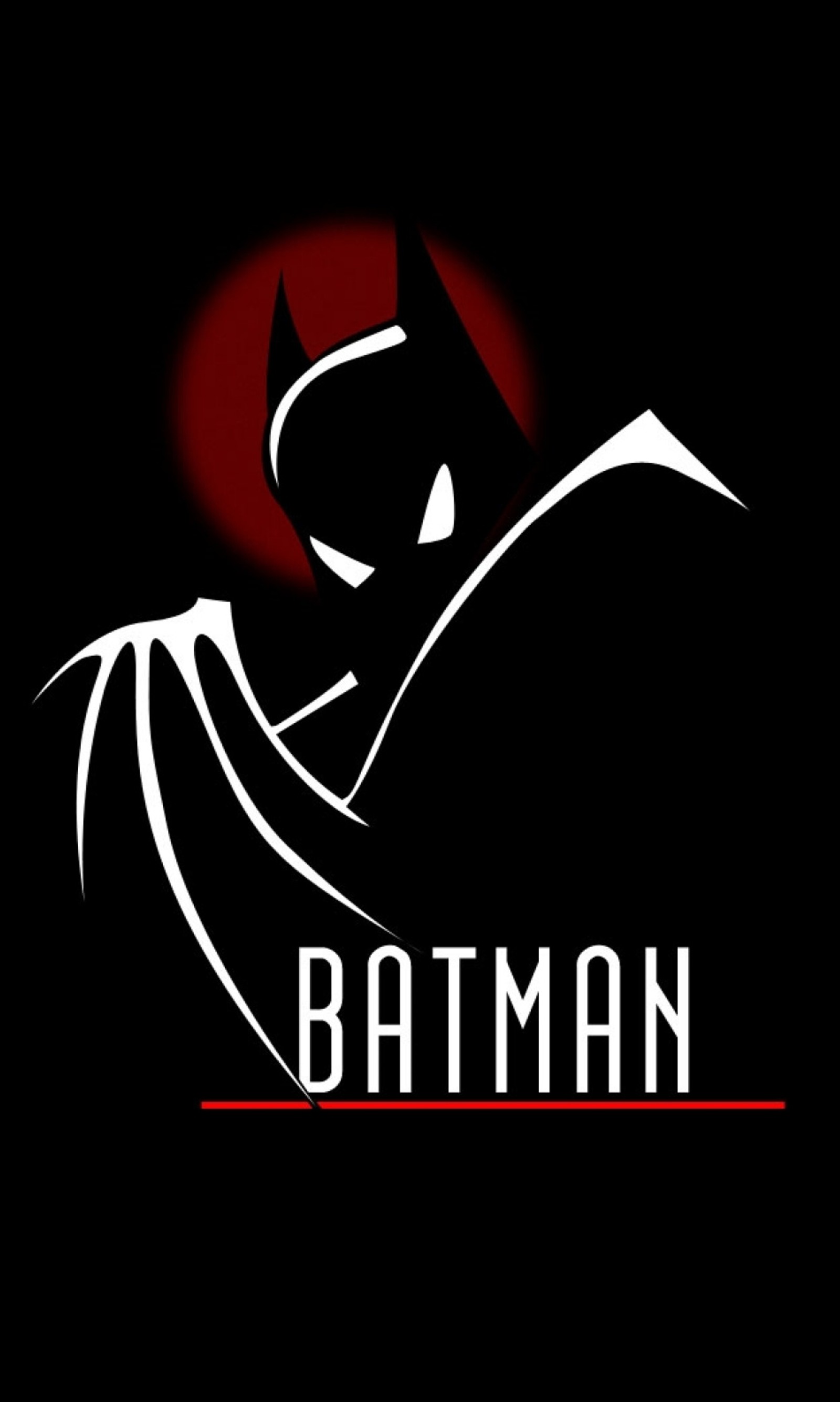 Batman-logo auf schwarzem hintergrund mit rotem licht (batman, cartoons)