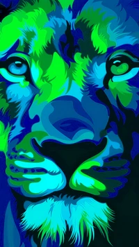 blue, lion