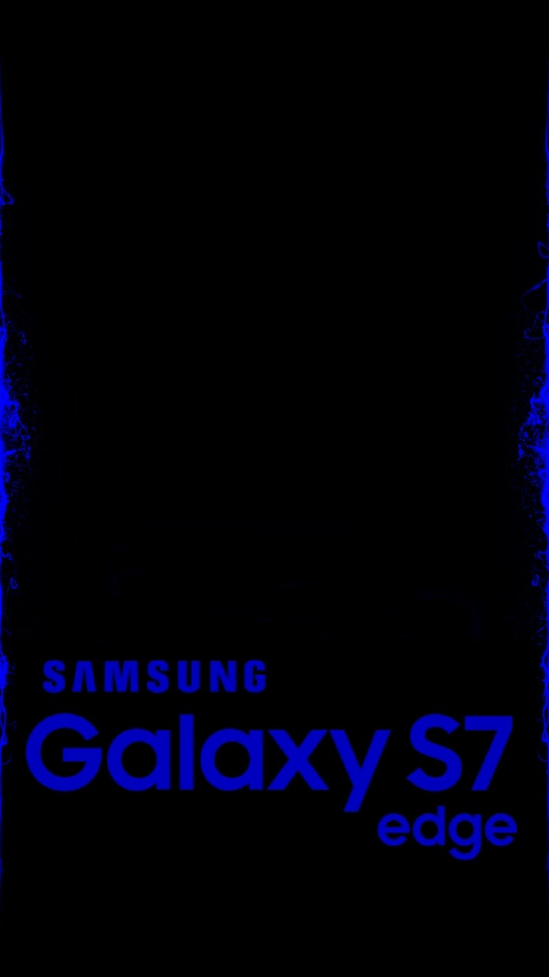 Логотип samsung galaxy s7 edge на черном фоне (чёрный, синий)