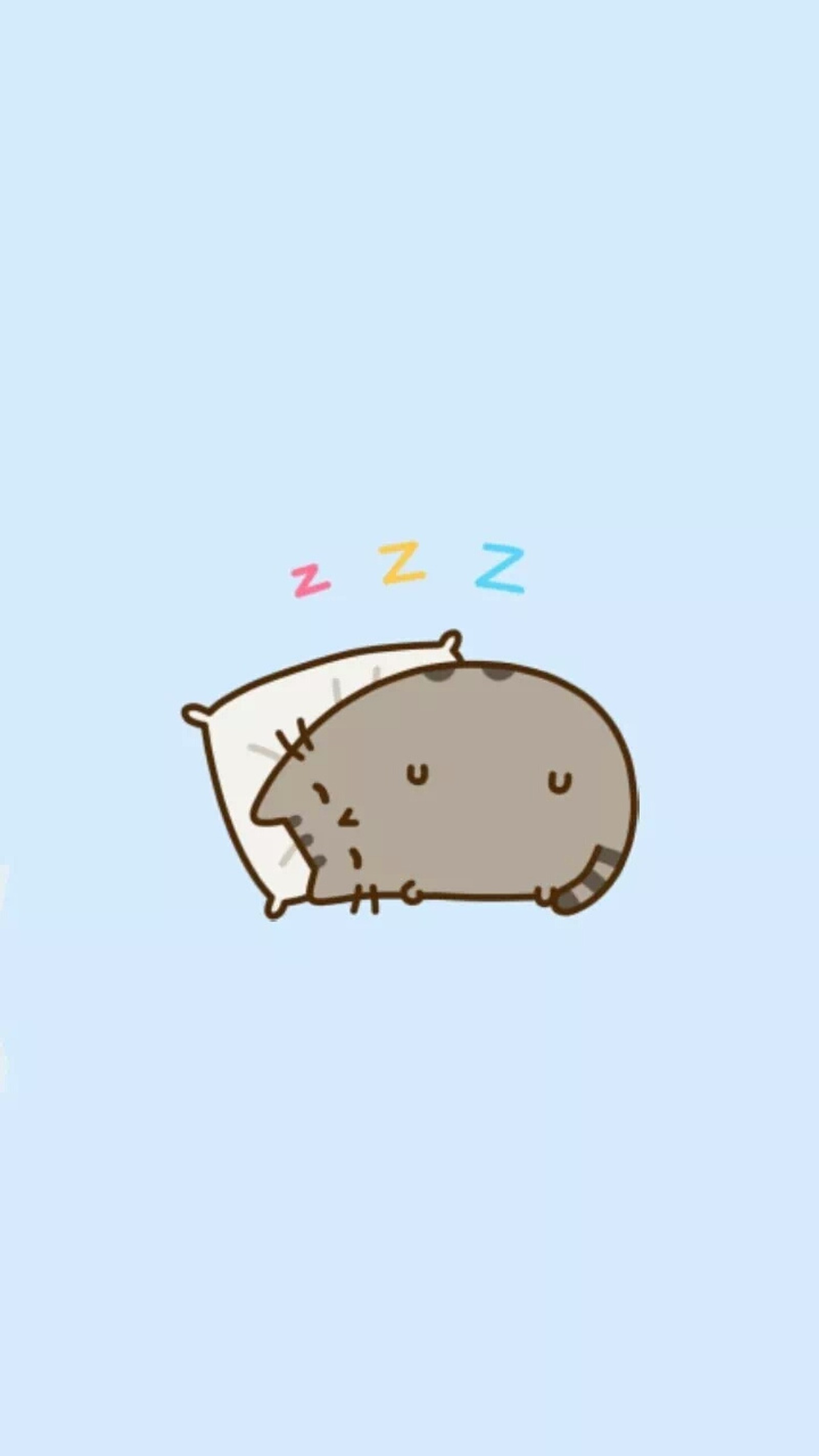 Há um gato dormindo em um travesseiro com outro travesseiro em cima (gato, pusheen)