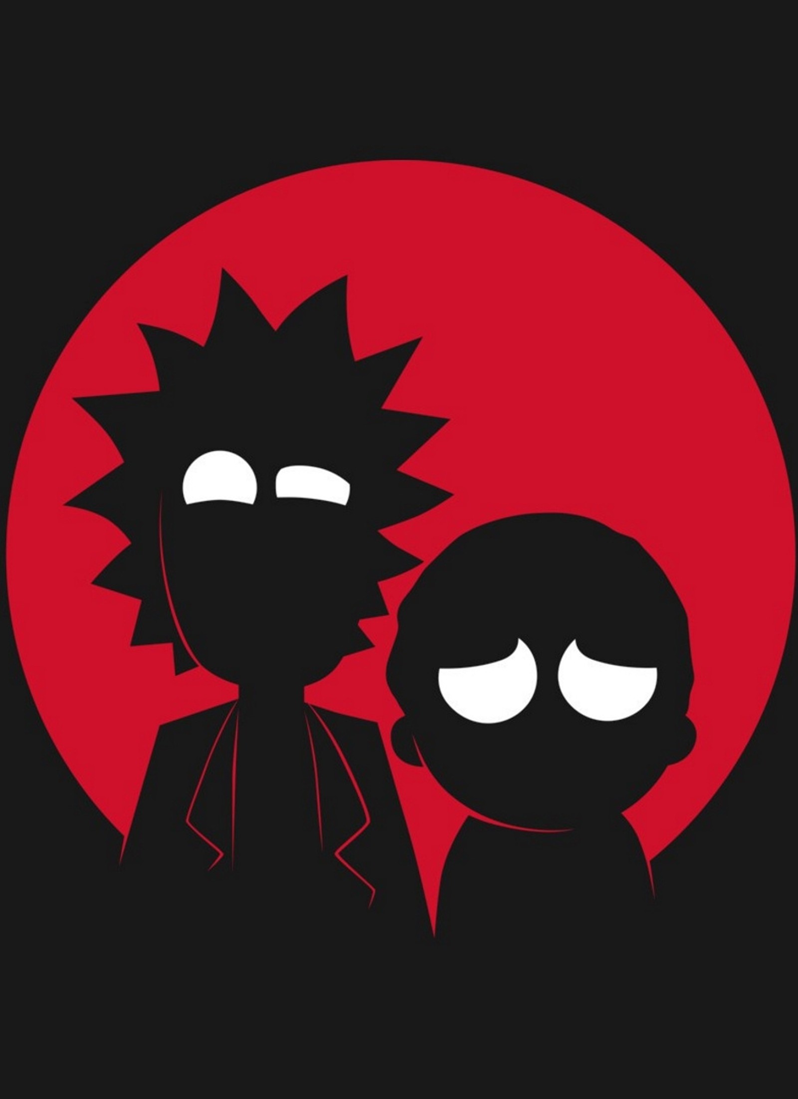 Téléchargez le fond d'écran ombre, rick, morty, noir rouge, triste