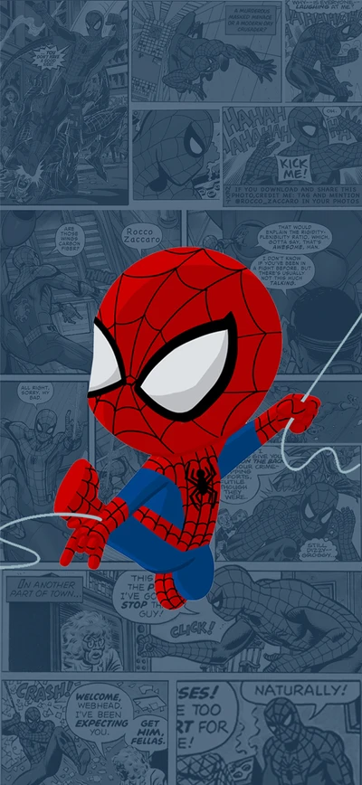 Spider-Man de dibujos animados dinámico en acción