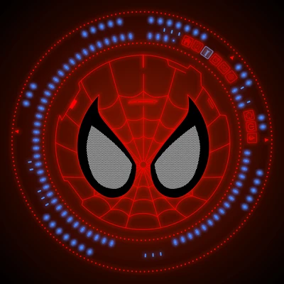 Spider-Man-Icon mit futuristischem Design und roten Akzenten