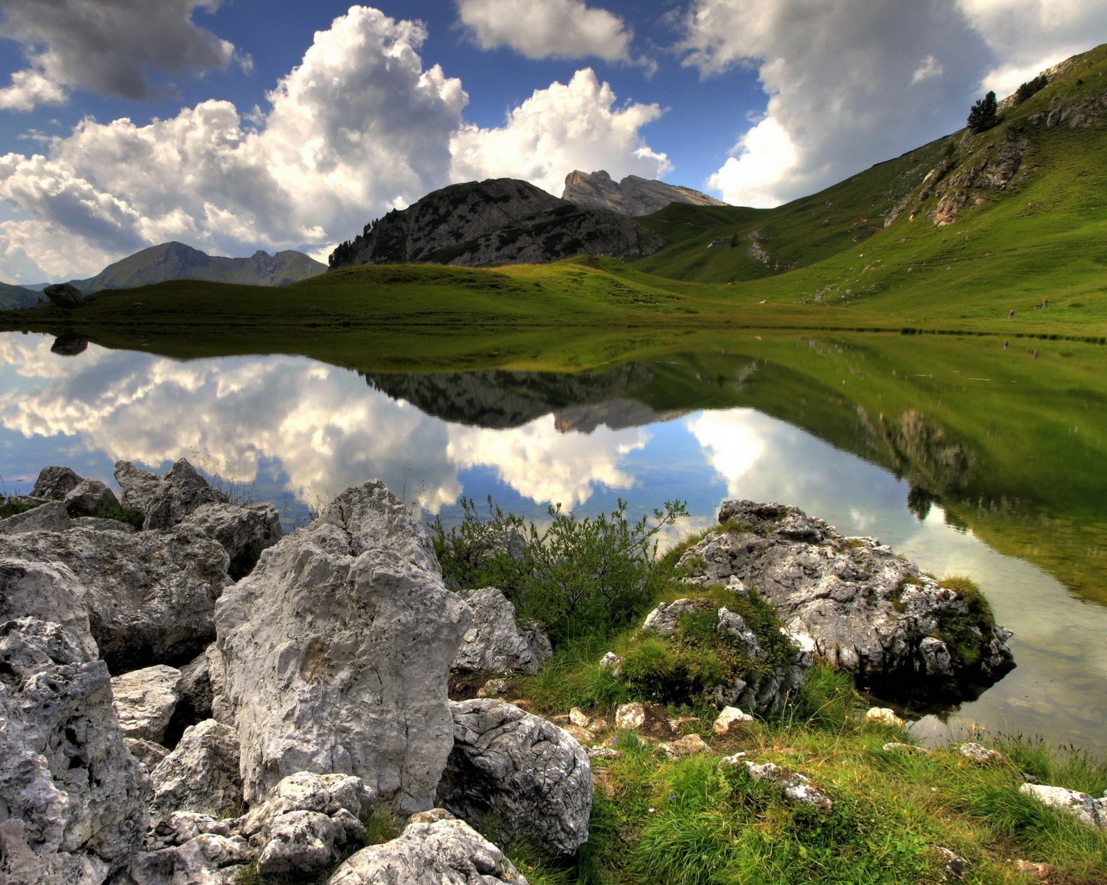 Lade see, landschaft, frühling Hintergrund herunter