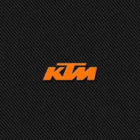 Logotipo da KTM em fundo de fibra de carbono