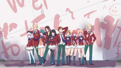 Classroom of the Elite: Main Characters Unite in a Vibrant Anime Setting