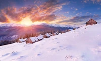 snow, mountain, mountain range, winter, cloud wallpaper