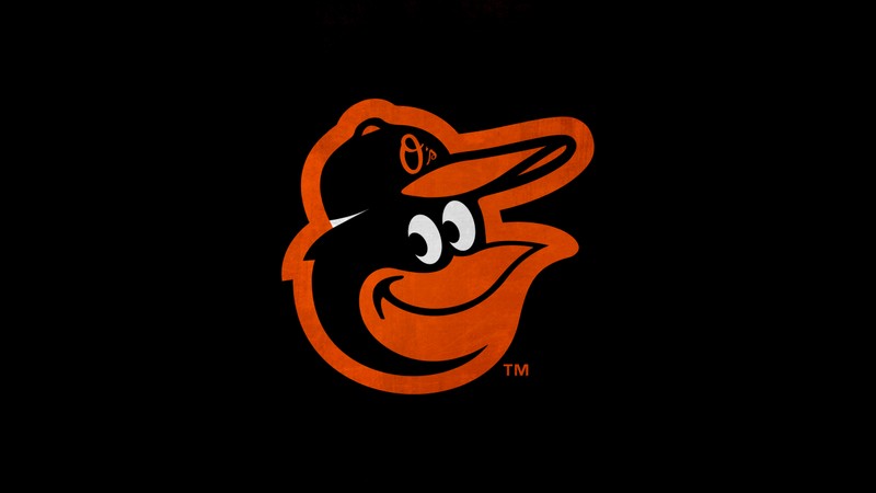 Логотип baltimore orioles на черном фоне (baltimore orioles, бейсбольная команда, майор лига бейсбола mlb, 5k, черный фон)