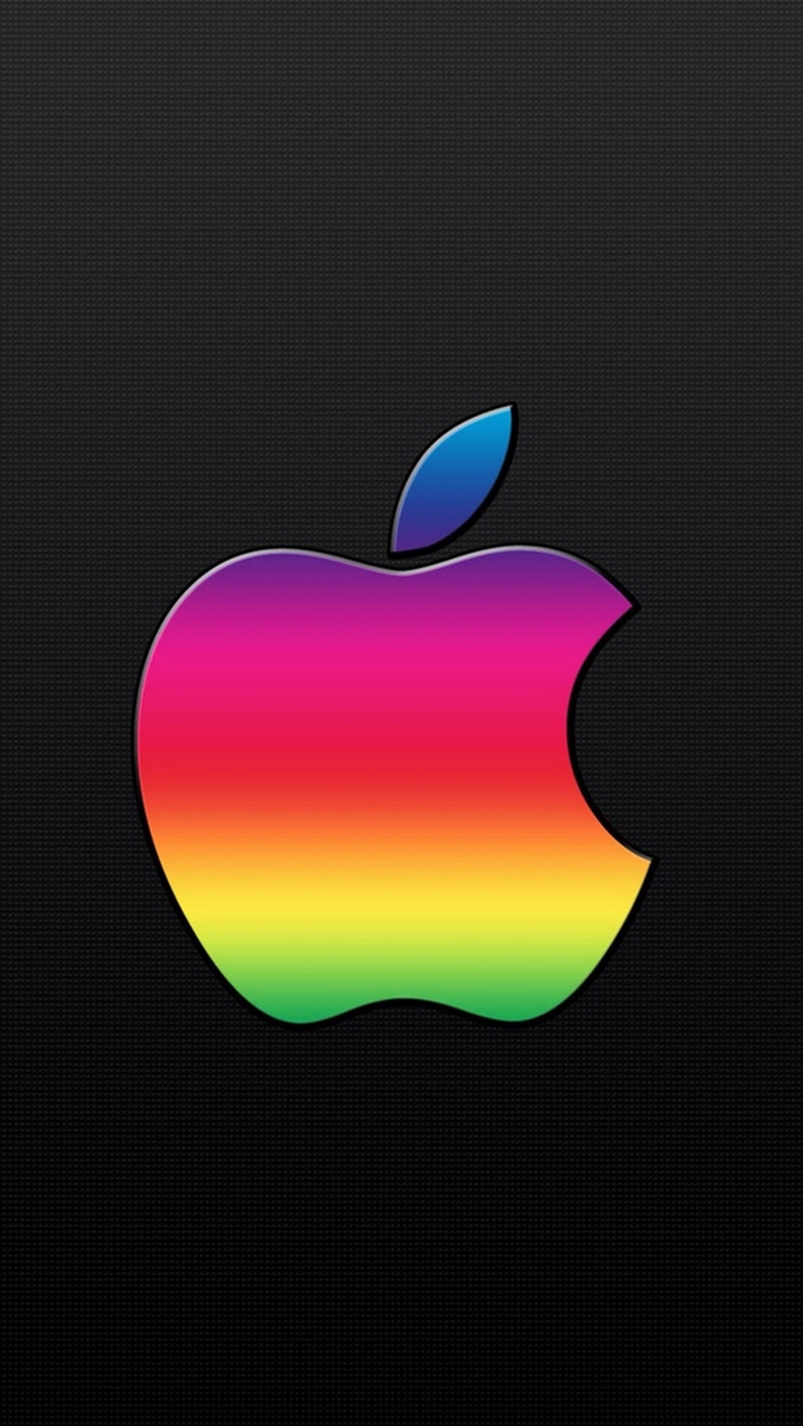 An apple logo with a rainbow apple on it (apple, rainbow)